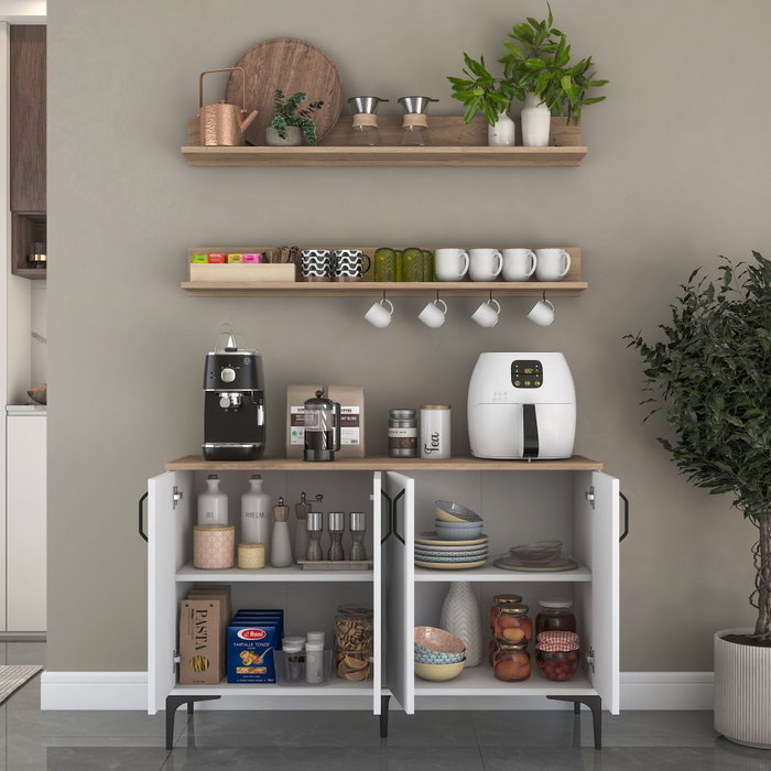 Hanah Home Armario Multiusos Blanco y Nogal Hanah Home Armario Multiusos Blanco y Nogal